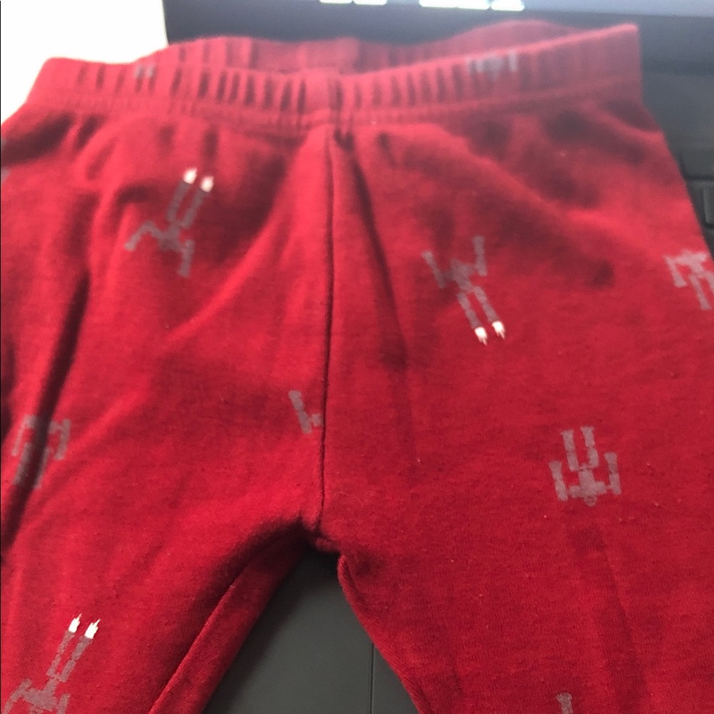 Carter's Red Knit Toddler Pants with Subtle Gray Stitching